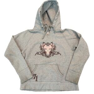 Vintage Walt Disney World Hoodie Gray Crest Logo Since 1971 Women's L
